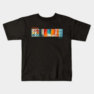 Orange Teal Palette Kids T-Shirt